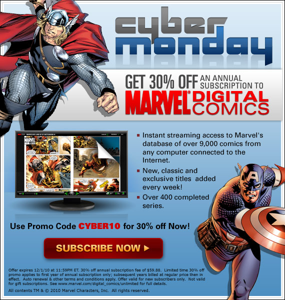 Cyber Monday Deals Marvel Comic Book Daily