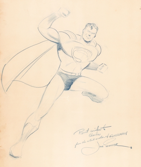 Superman by Joe Shuster.  Source.